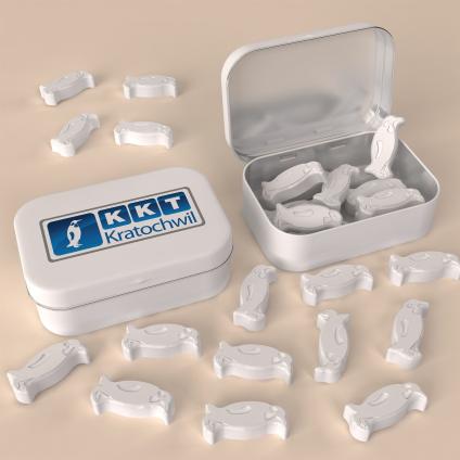 Promotional breath mints molded in penguin shape